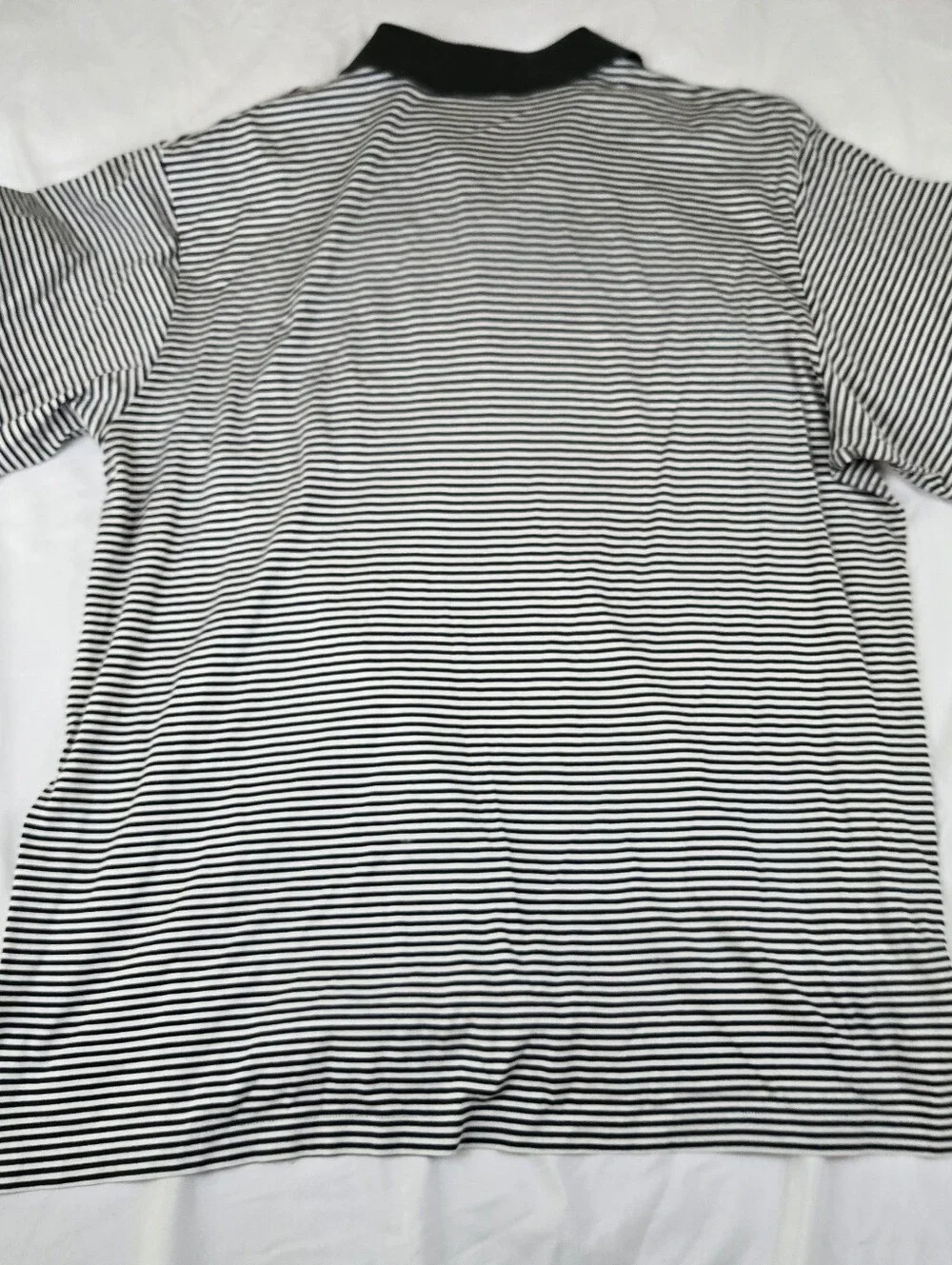 Polo Golf Ralph Lauren Men's XL Black White Striped 100% Cotton Golf Polo Peru